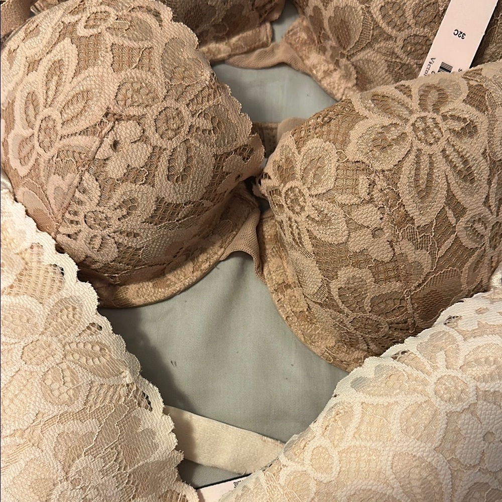 Three NWT Victoria’s Secret Elegant Lace Bras